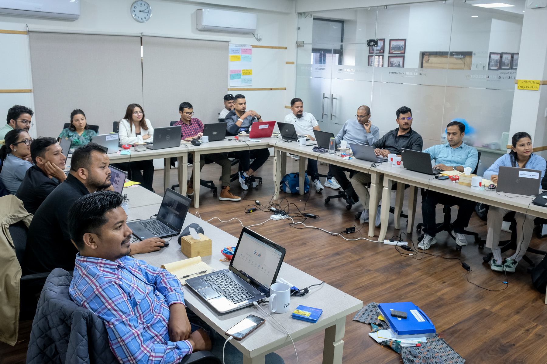 Journalists training at the Academy, Kathmandu